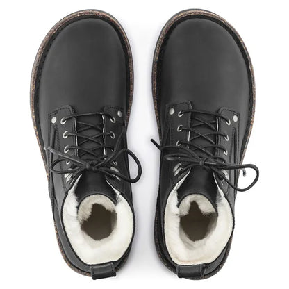 Birkenstock Women's Bryson Shearling Nubuck Leather Black Boots