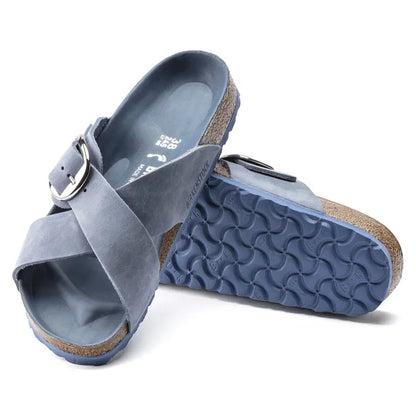Birkenstock Arizona Big Buckle Oiled Leather Dusty Blue