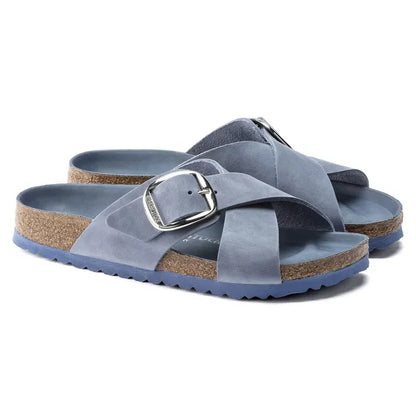 Birkenstock Arizona Big Buckle Oiled Leather Dusty Blue