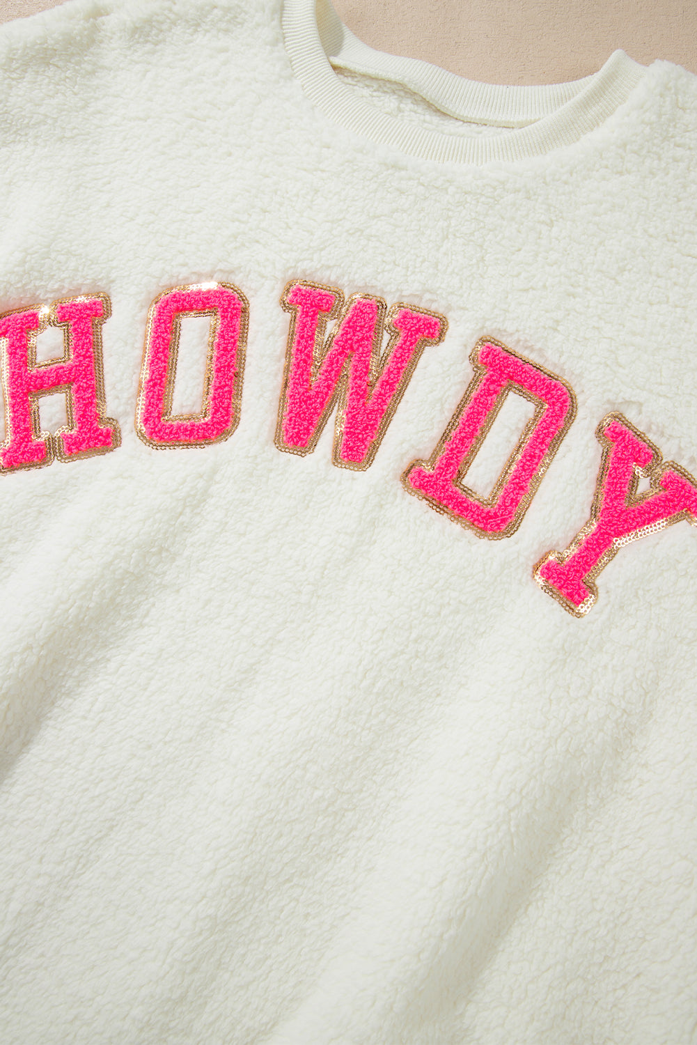 Threaded Pear Mila Sherpa Howdy Patched Pullover