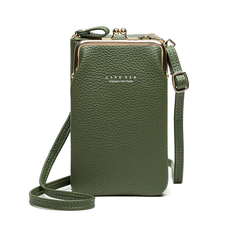 Fashion Lychee Pattern Solid Color Crossbody Bag | Premium Pebbled Texture Shoulder Bag | Minimalist Diagonal Sling Purse for Women | Elegant Daily Travel Messenger Bag