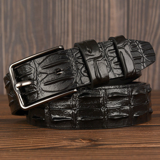 Men’s Luxury Dermis Leather Belt | Premium Genuine Top-Layer Leather Design | Executive Fashion Male Waistband | High-Quality Designer Pin Buckle Belt for Men