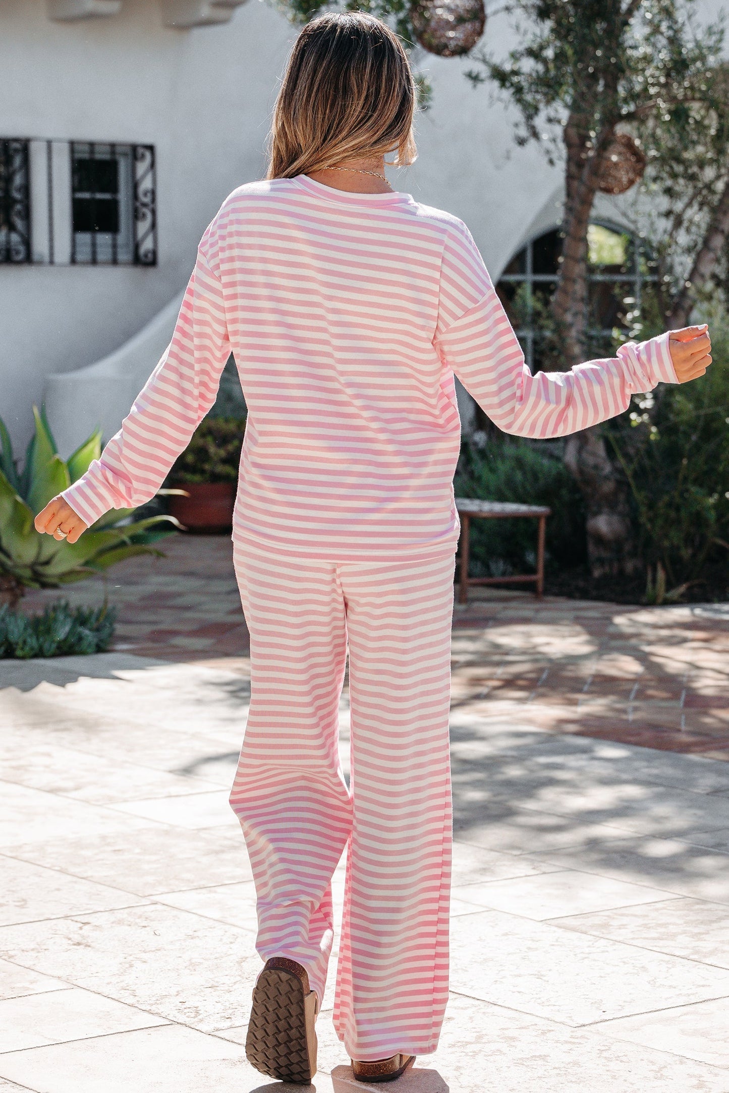 Threaded Pear Amber Stripe Drop Shoulder Set