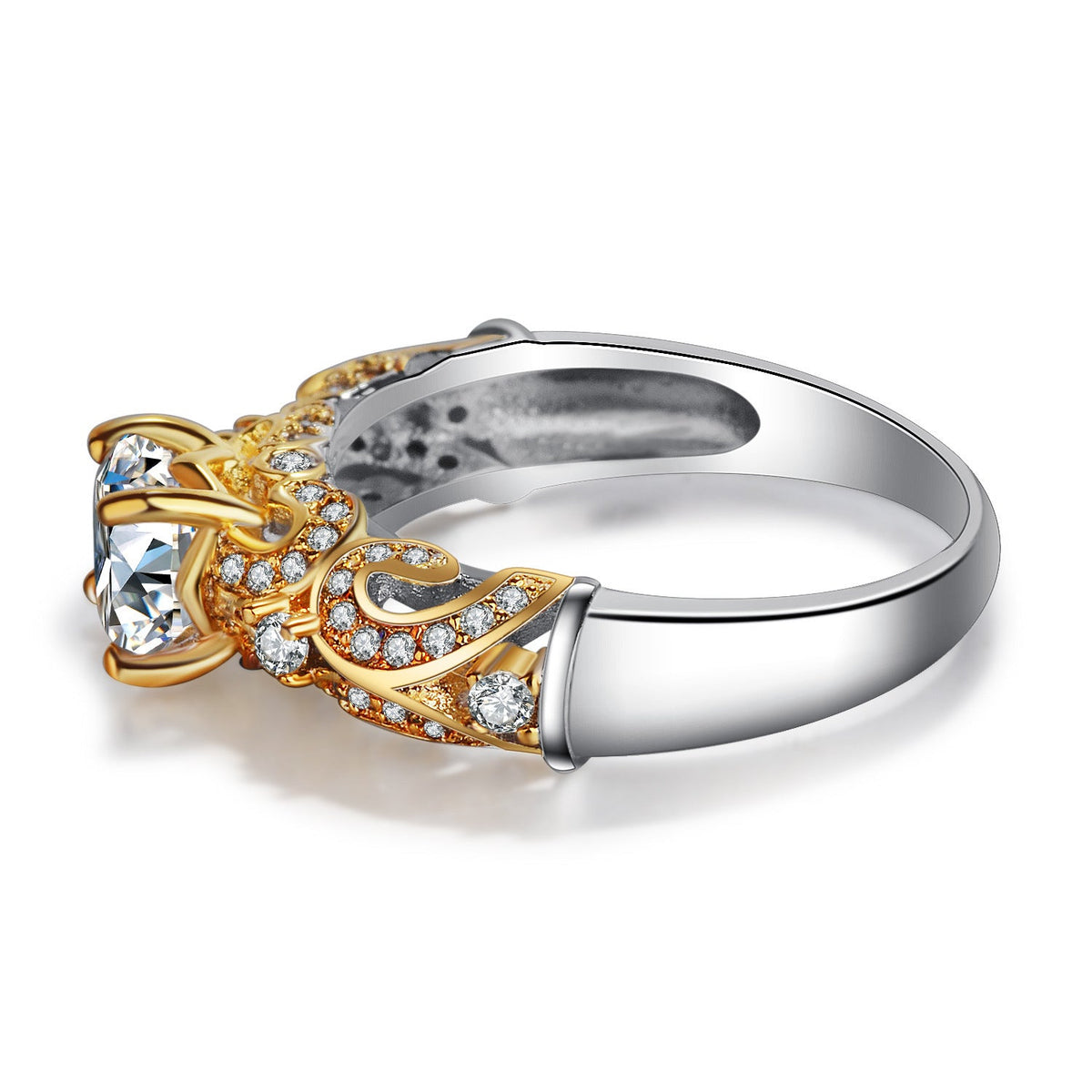 Classic Four-Claw Inlay Simulation Diamond Ring | Premium Zircon Brilliant Cut Engagement Ring | High-Sense Luxury Solitaire Ring for Women | Elegant Wedding & Anniversary Jewelry