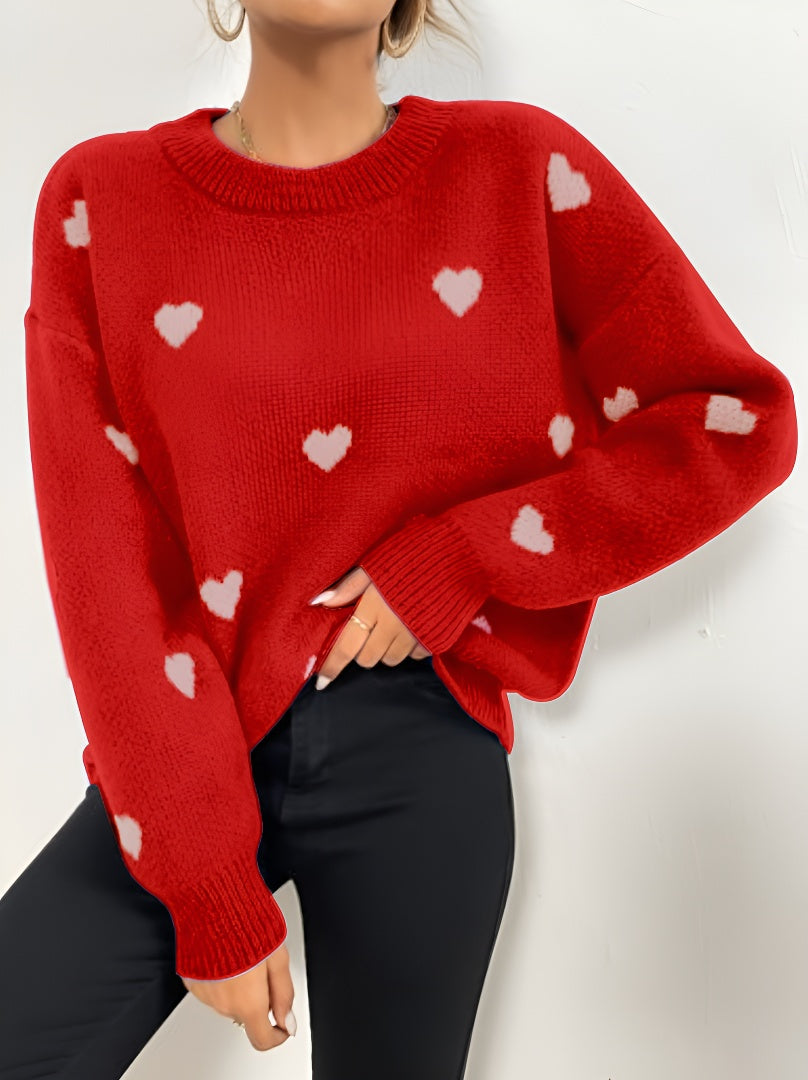 Love Heart Valentine Knit Sweater