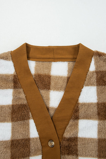 Threaded Pear Amora Sherpa Loose Knit Cardigan