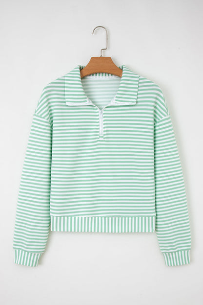 Threaded Pear Reign Zip Collar Pullover Long Sleeve Top