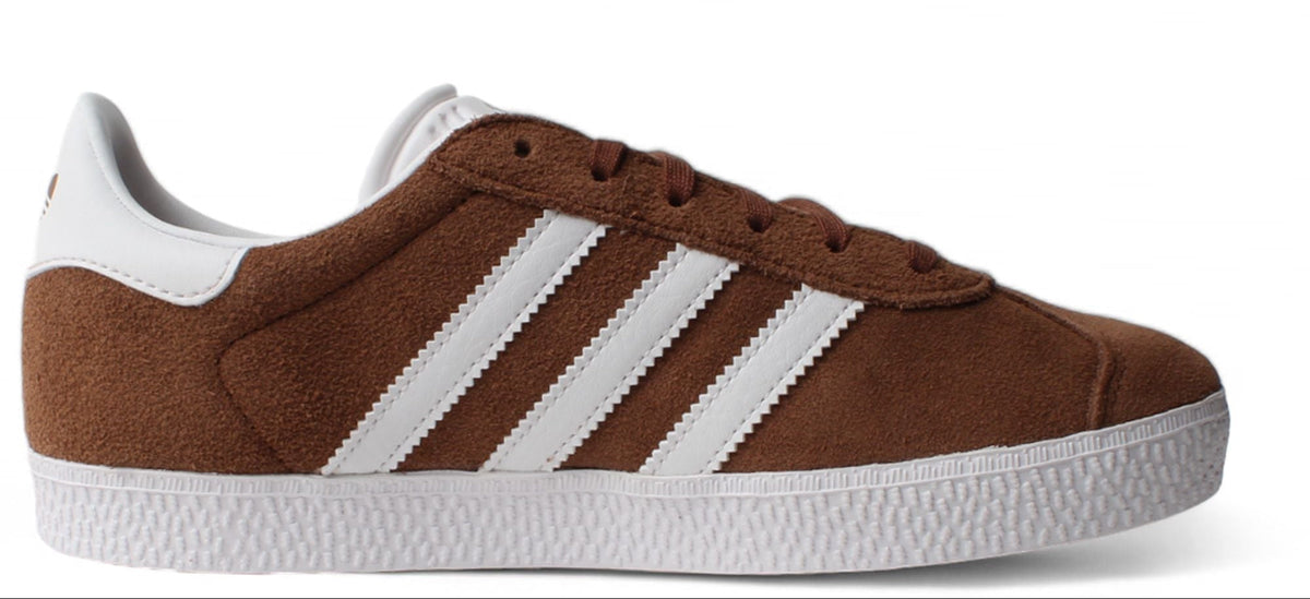 adidas Grade School Gazelle 'Preloved Brown Cloud White Gold Metallic Gs' Sneakers