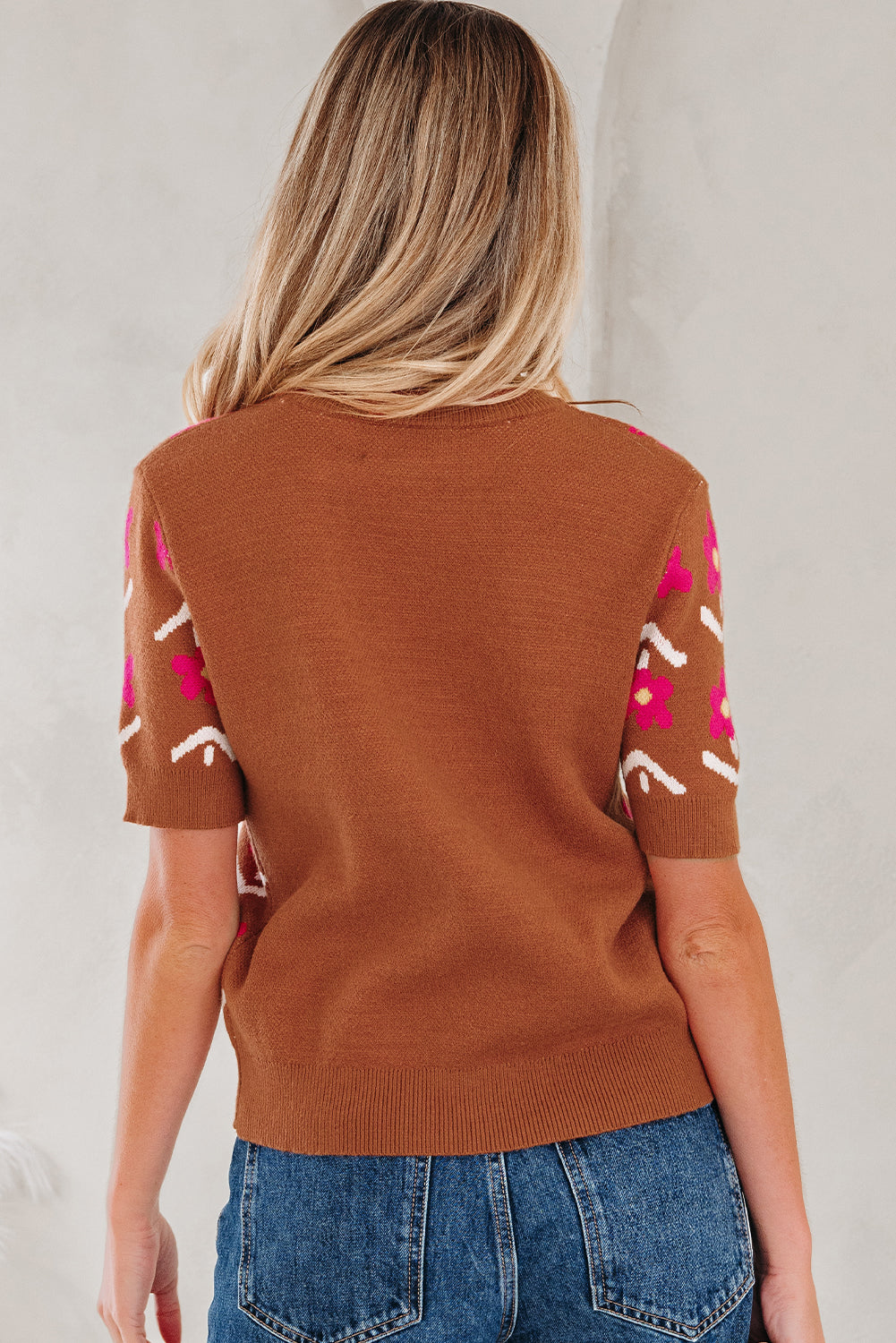 Threaded Pear Karla Short Puff Sleeve Sweater