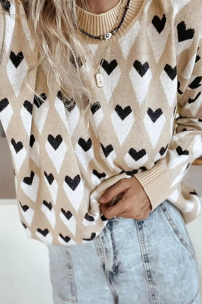 Threaded Pear Aspyn Ribbed Trim Loose Sweater