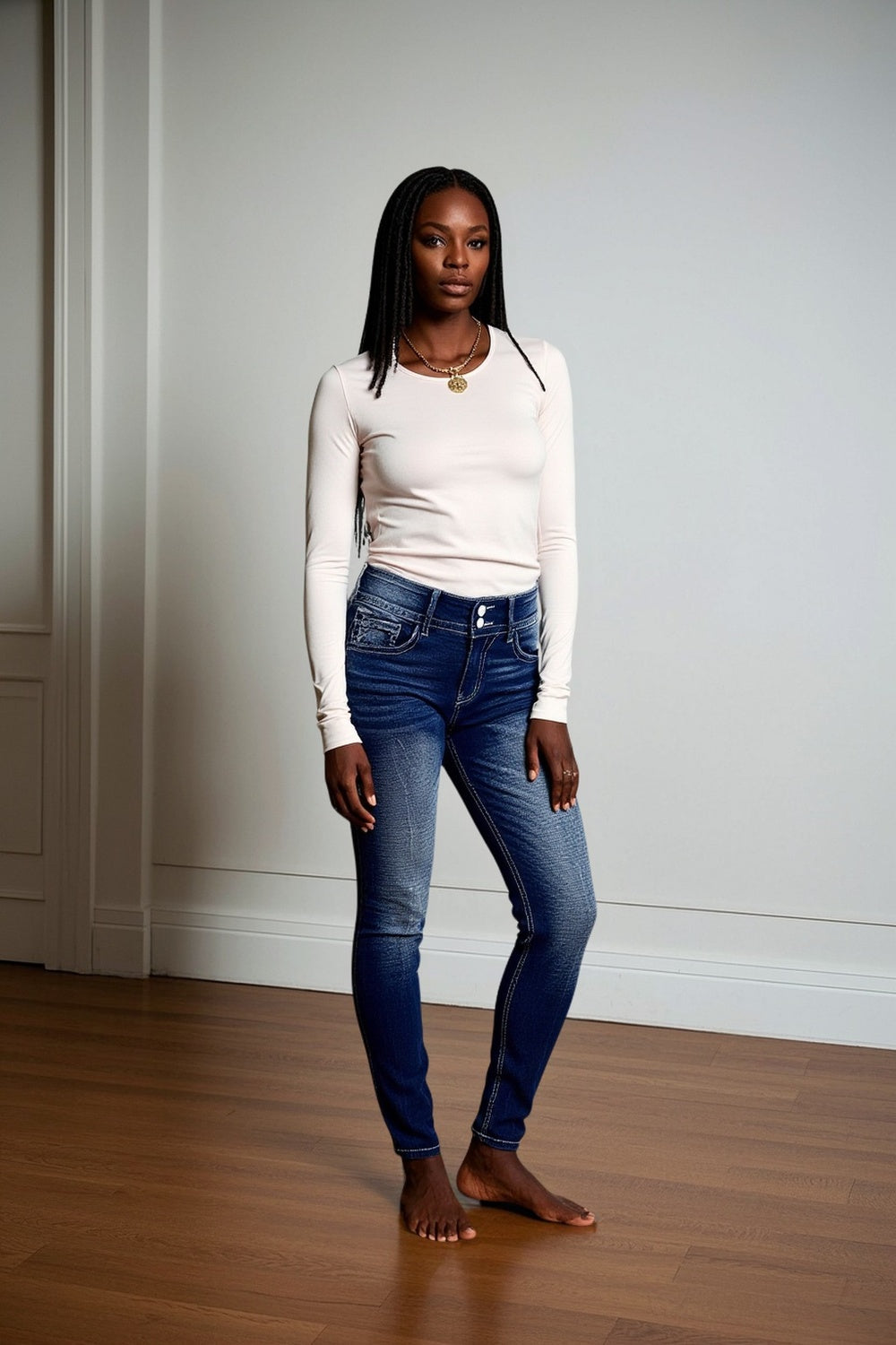 Women’s Premium Jeans T206 | High-Sense Urban Slim-Straight Denim | Elegant High-Waisted Women's Trousers | Trendy Sculpted Fit Casual Jeans | 2026 Modern Fashion Denim Collection