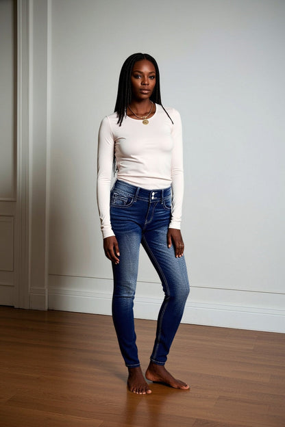 Women’s Premium Jeans T206 | High-Sense Urban Slim-Straight Denim | Elegant High-Waisted Women's Trousers | Trendy Sculpted Fit Casual Jeans | 2026 Modern Fashion Denim Collection
