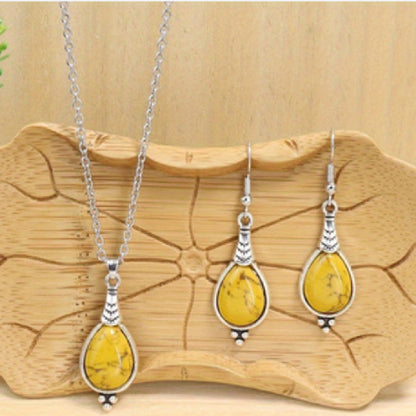Retro Ethnic Style Jewelry Set | Vintage Earrings & Necklace Ensemble | High-Sense Tribal Motif Jewelry | Trendy Minimalist Bohemian Jewelry Set | 2026 High-Fashion Antique-Finish Statement Jewelry