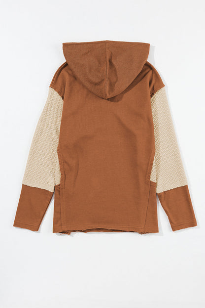 Threaded Pear Daphne Sleeves Patchwork Colorblock Hoodie