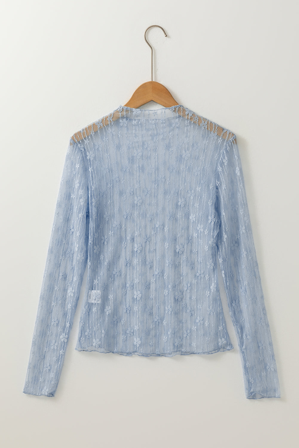 Threaded Pear Adalynn Sheer Floral Lace Long Sleeve Top