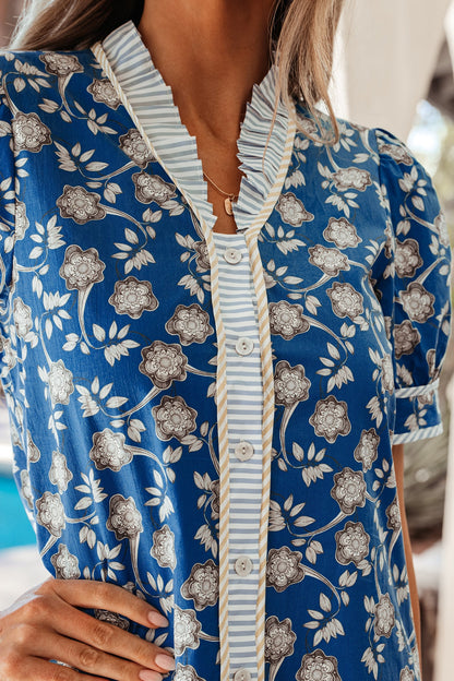 Threaded Pear Azalea Short Sleeve Floral Dress