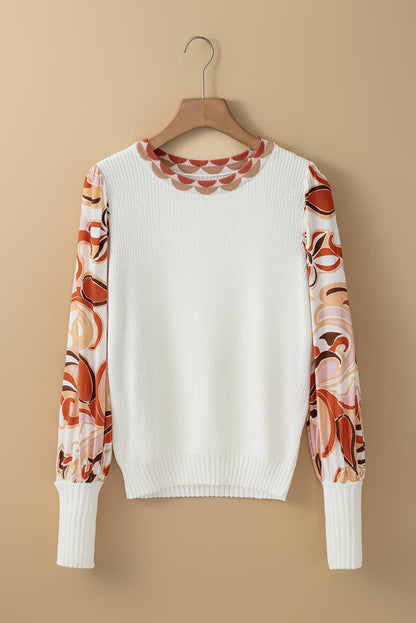 Threaded Pear Madison Patch Bishop Sleeve Sweater