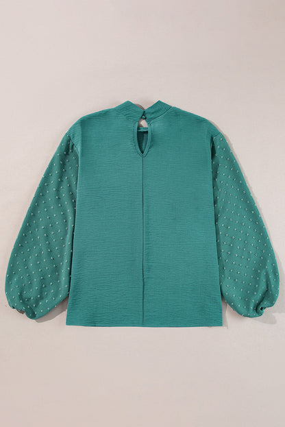 Threaded Pear June Swiss Dot Balloon Sleeve Loose Blouse