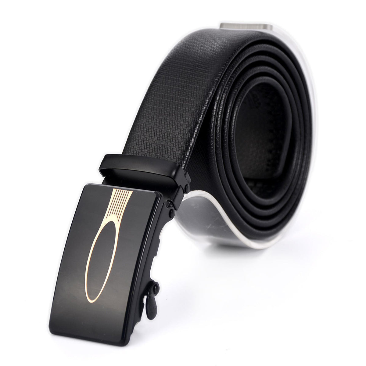 Men’s Mirror Acrylic Automatic Buckle Belt | High-Sense Business Casual Iron Button Waistband | Trendy Minimalist Professional Executive Belt | Luxury-Label Statuesque Men’s Accessory | 2026 High-Fashion Radiant Urban Essential