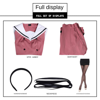 Cosplay costume with fragrant flowers blooming in a majestic manner and chestnut smoked school uniform cosplay anime costume ﻿
