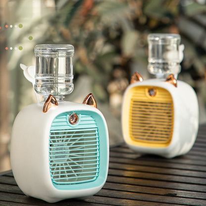Humidifying Spray Mini Fan Office Desktop Air Cooler USB Charging Portable Desktop Small Fan