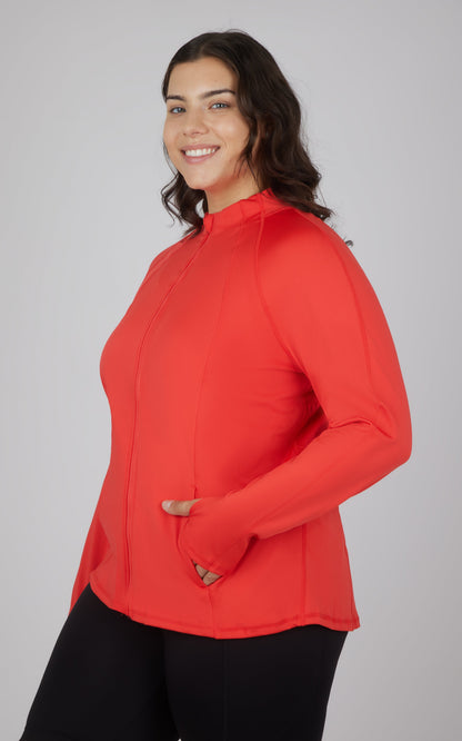 90 Degree by Reflex Plus Flared Bottom Full Zip Jacket