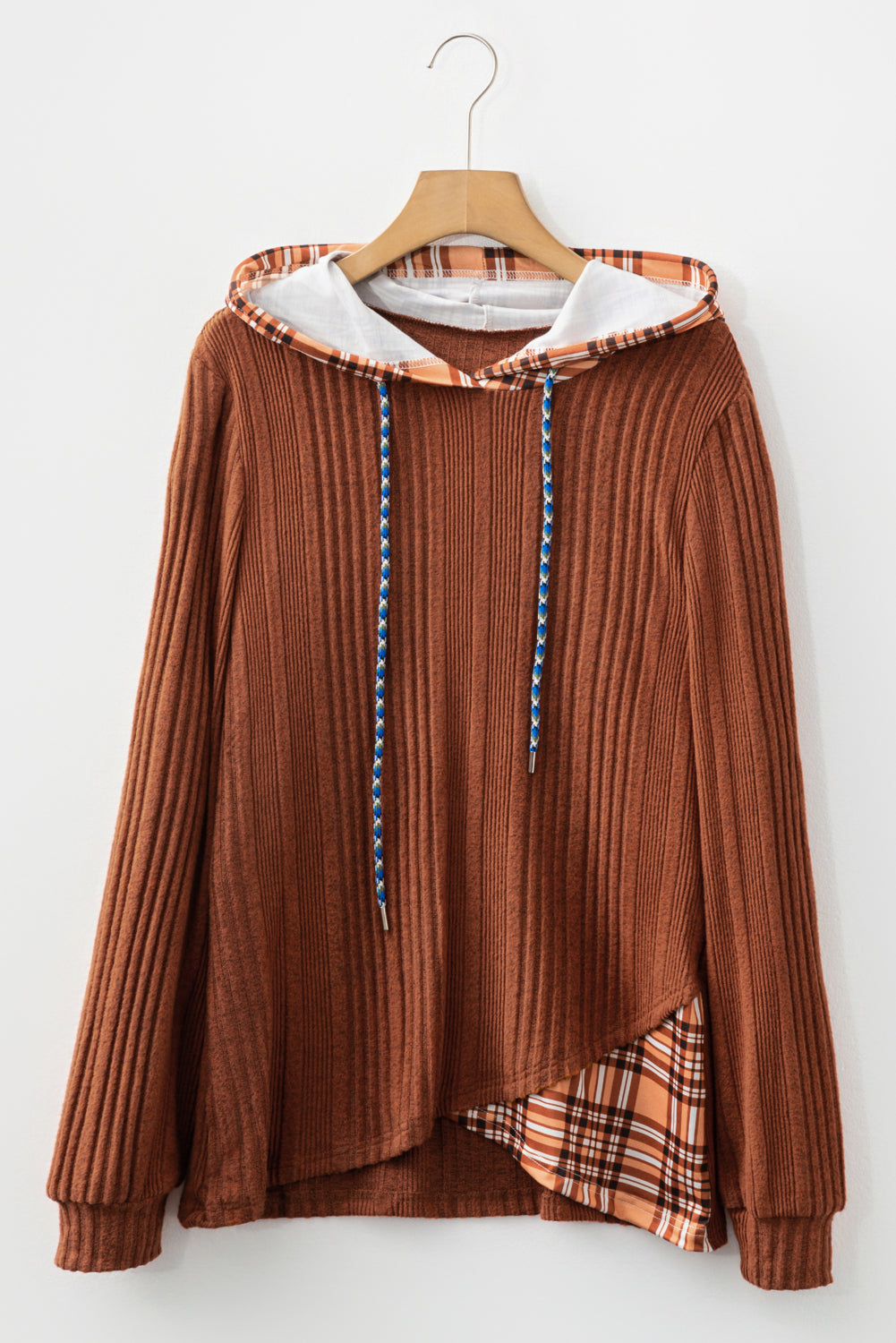 Threaded Pear Mya Knit Drawstring Hooded Top