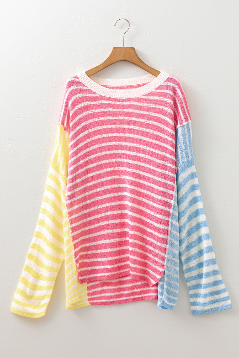Threaded Pear Fernanda Seam Colorblock Patchwork PLUS Sweater