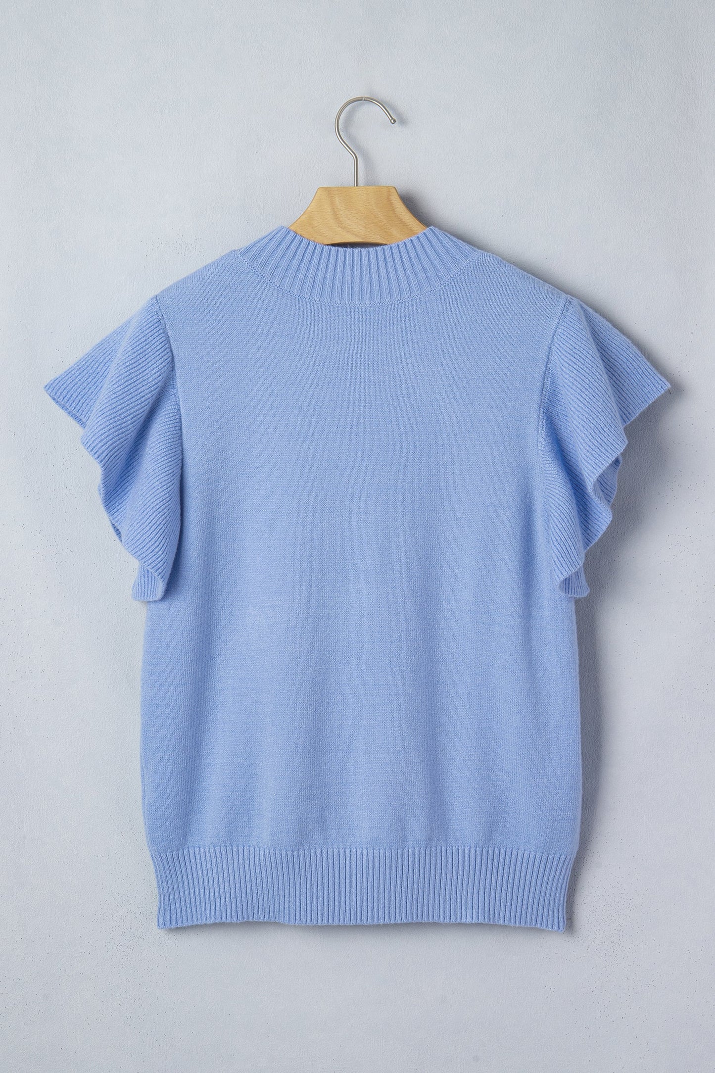 Threaded Pear Hadassah Ruffle Short Sleeve Sweater