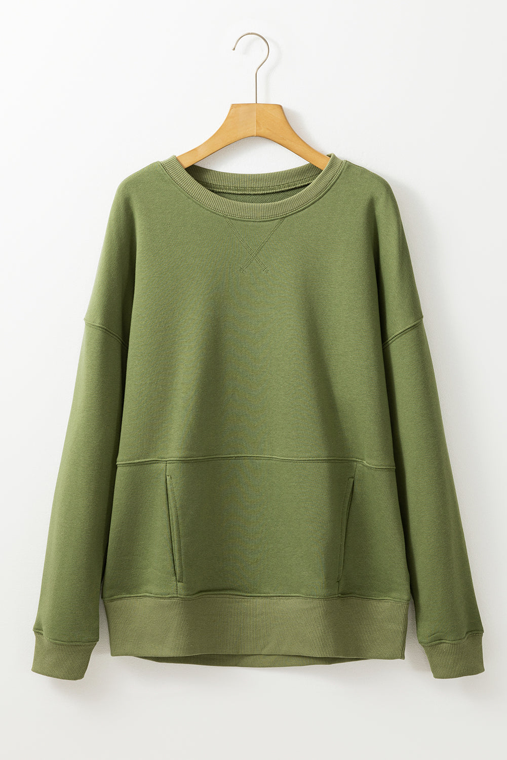 Threaded Pear Ainsley Crisscross Stitching Loose Sweatshirt