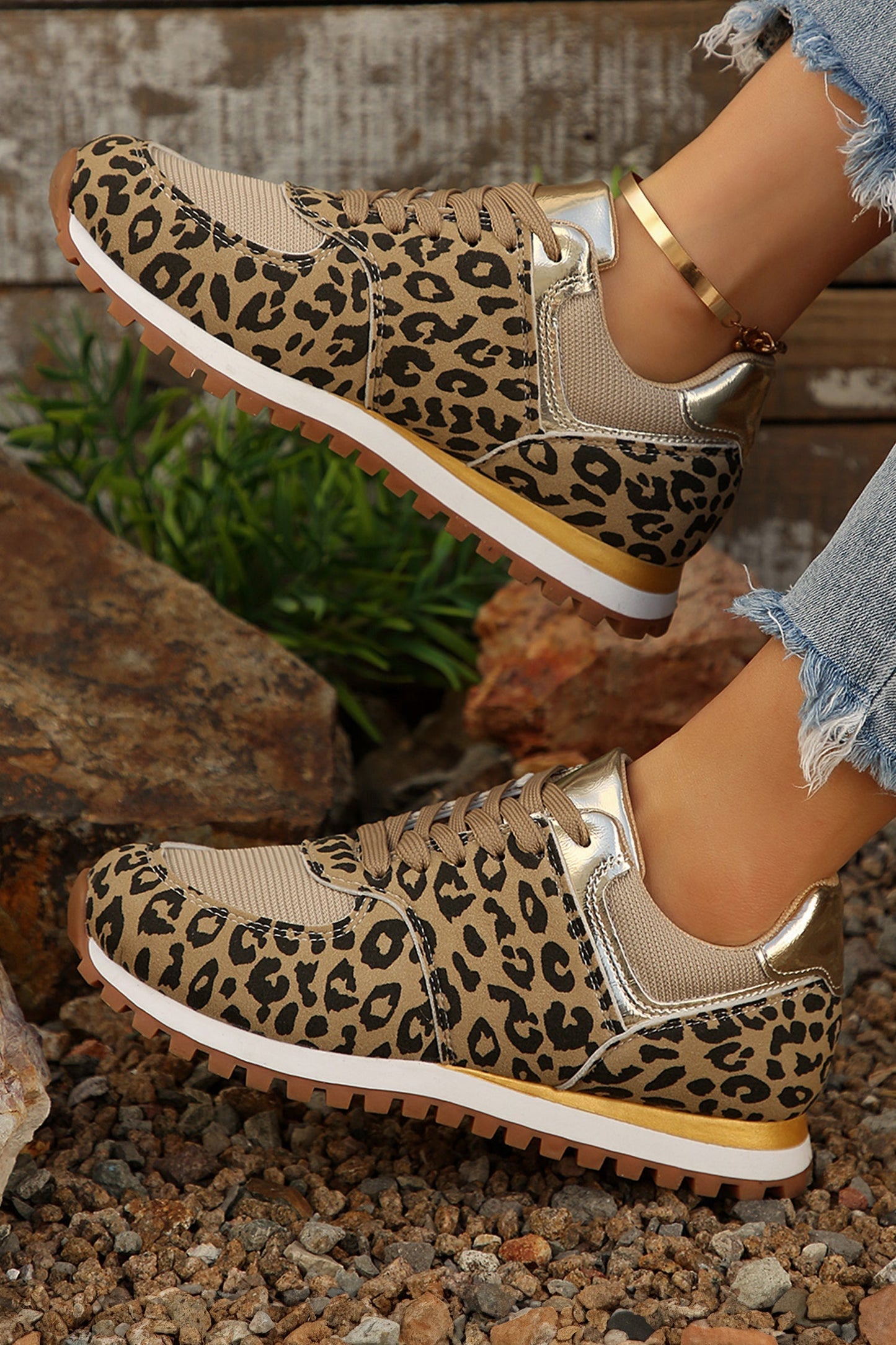 Threaded Pear Romy Patchwork Lace Up Sneakers