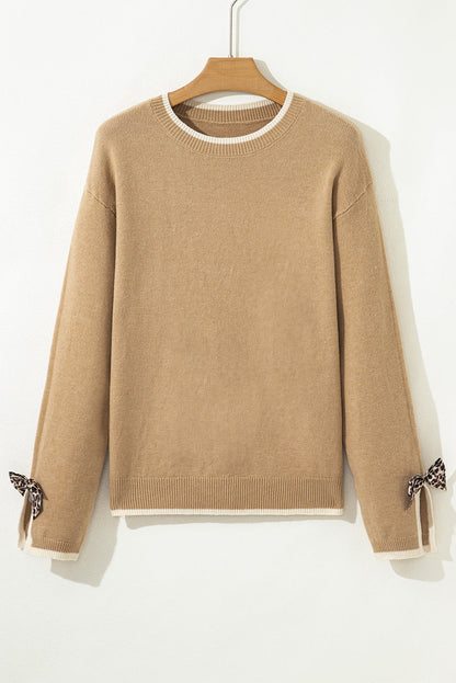 Threaded Pear Ava Cuff Contrast Trim Sweater