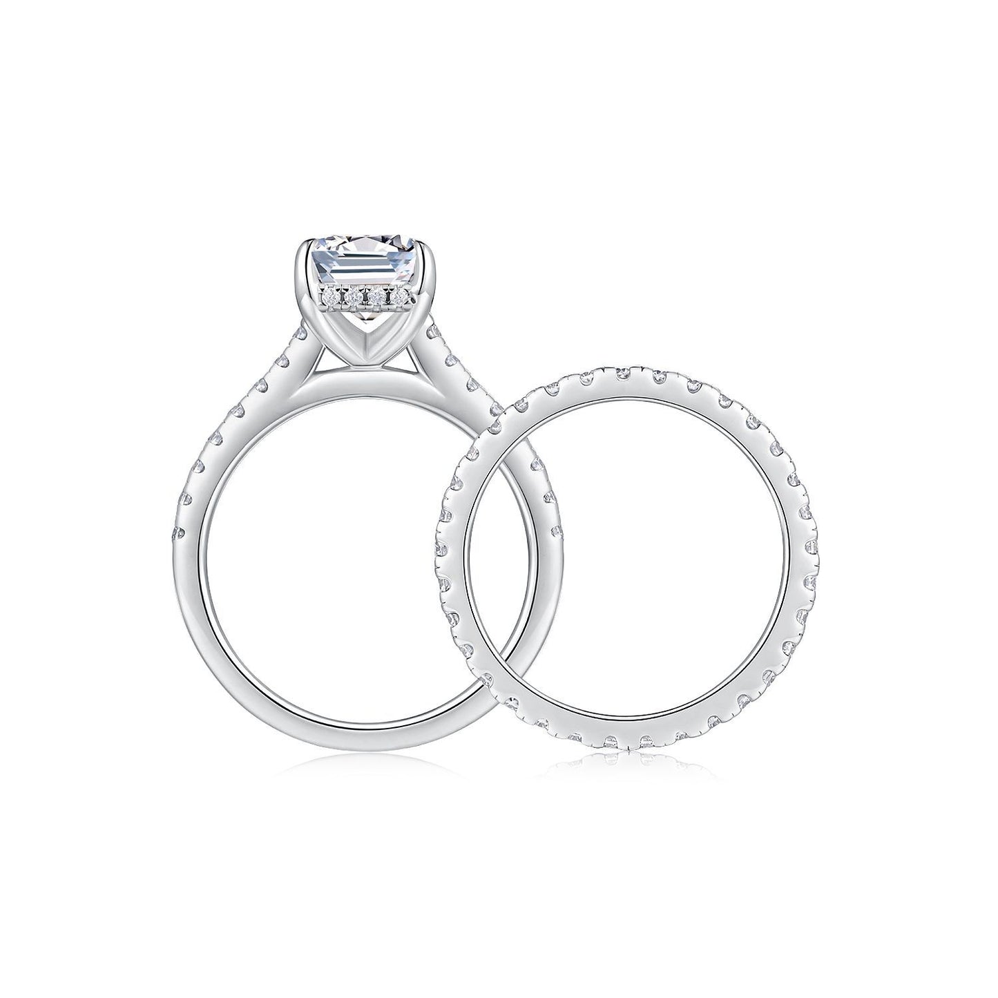 S925 Sterling Silver Stackable Ring | Full-Set Moissanite Eternity Band | High-Sense Minimalist Wedding & Anniversary Ring | Luxury-Label Statuesque Radiant Jewelry | 2026 High-Fashion Emerald-Luxe Essential