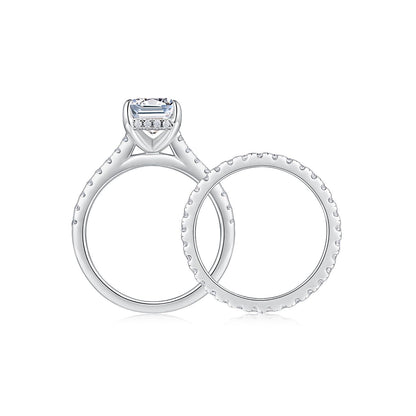 S925 Sterling Silver Stackable Ring | Full-Set Moissanite Eternity Band | High-Sense Minimalist Wedding & Anniversary Ring | Luxury-Label Statuesque Radiant Jewelry | 2026 High-Fashion Emerald-Luxe Essential