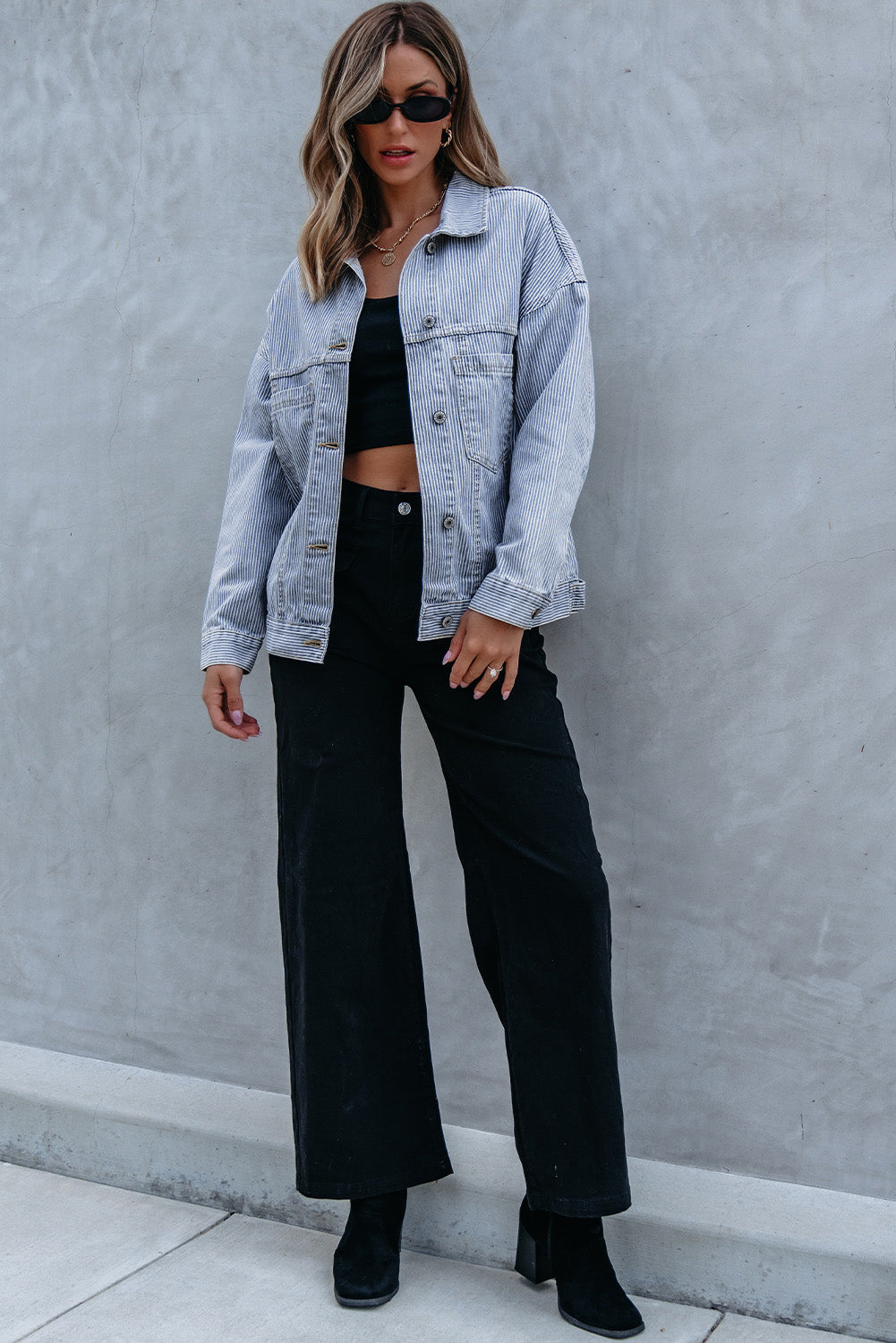 Threaded Pear Ella Wind Washed Oversize Jacket