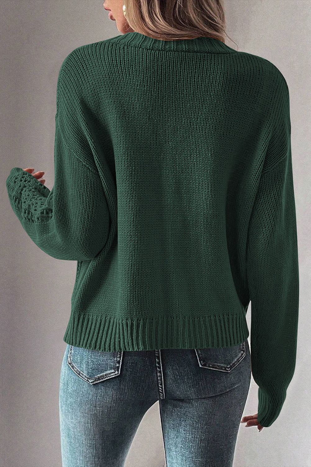Threaded Pear Laney Knit Drop Shoulder Sweater
