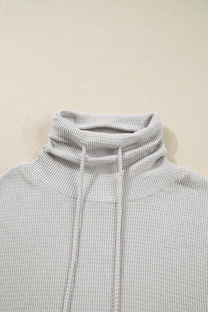 Threaded Pear Amber Drawstring Cowl Oversize Top
