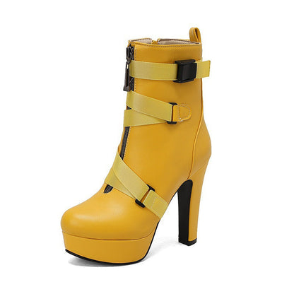 Women’s Luxury Mid-Calf Boots with Thick Soles | High-Sense Chunky Heel Executive Footwear | Trendy Minimalist Gothic-Luxe Platform Boots | Luxury-Label Statuesque Radiant Boots | 2026 High-Fashion Emerald-Luxe Essential