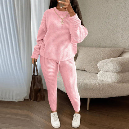 Women’s Ribbed Knit Sweater Pants Set