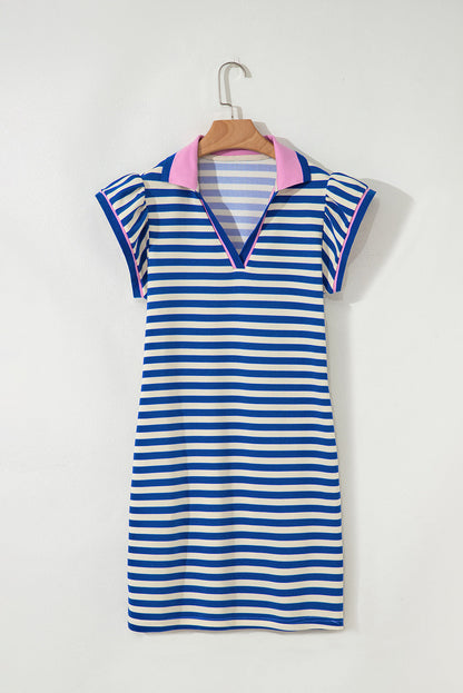 Threaded Pear Paislee Flutter Sleeve Short Dress