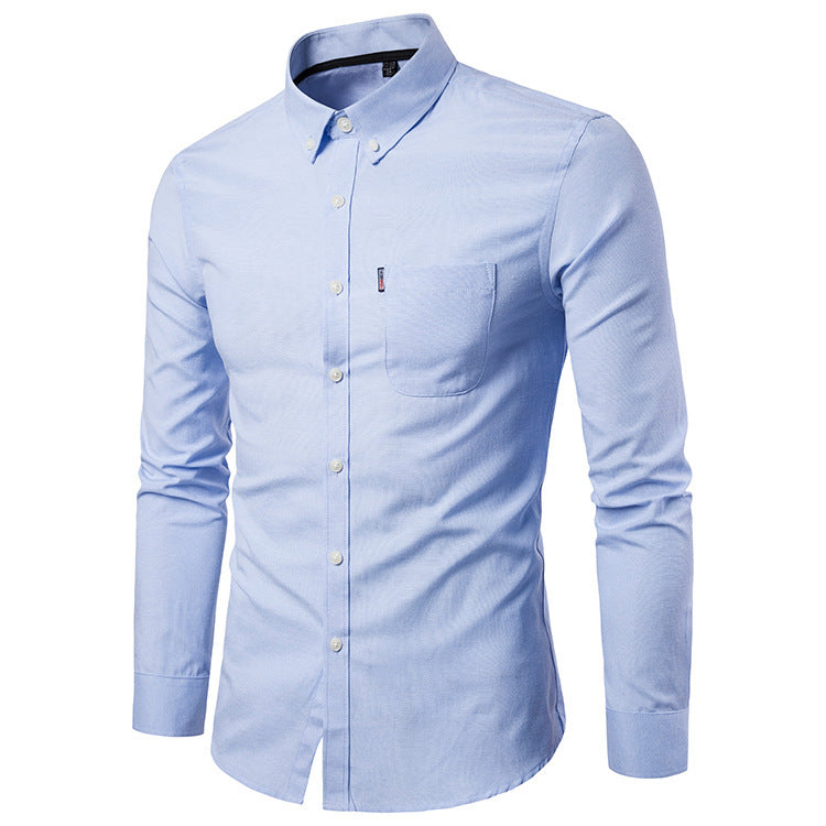 Men’s Korean Style Slim Fit Dress Shirt | Premium Long Sleeve K-Fashion Formal Shirt | Minimalist Tailored Men’s Professional Clothes