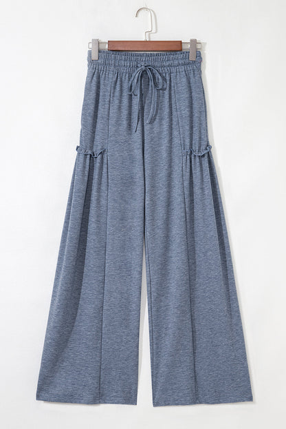 Threaded Pear Willow Drawstring Elastic Waistband Pants