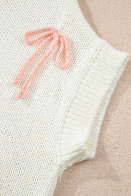 Threaded Pear Malani Bow Knot Loose Sweater