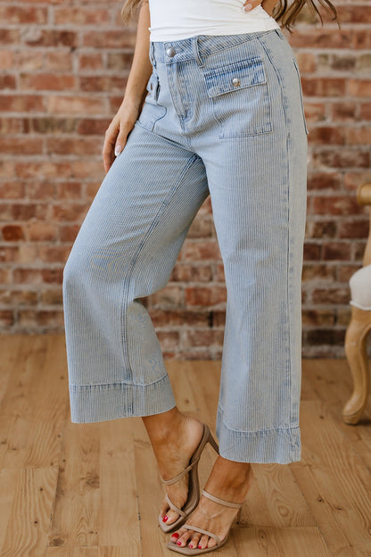 Threaded Pear Eve Hem Wide Leg Jeans