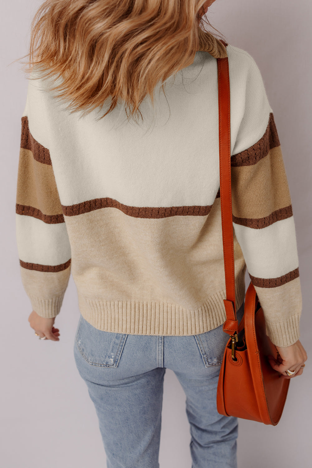 Threaded Pear Guinevere Zipped Collared Pullover Sweater