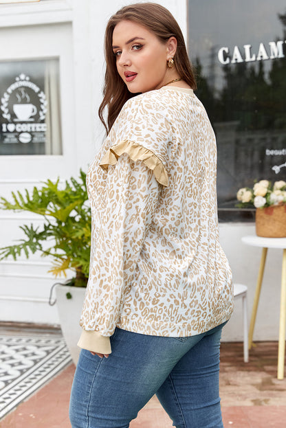 Threaded Pear Elizabeth Ruffled arm Sweatshirt