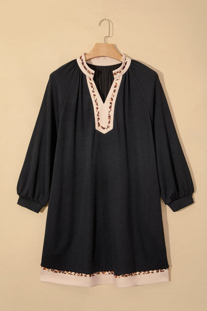 Threaded Pear Ainsley Block Trim Ribbed PLUS Dress