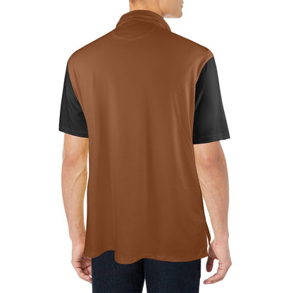 Baha Ranch Brown Aztec Cowboy Western Polo Shirt