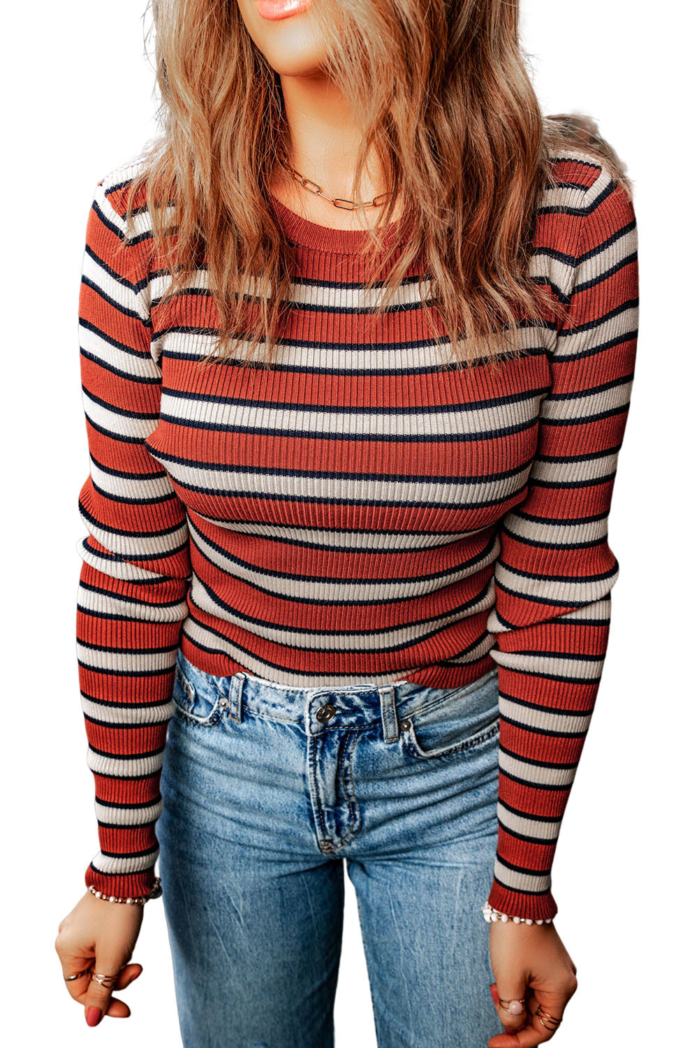 Threaded Pear Martha Knit Slim Fit Top