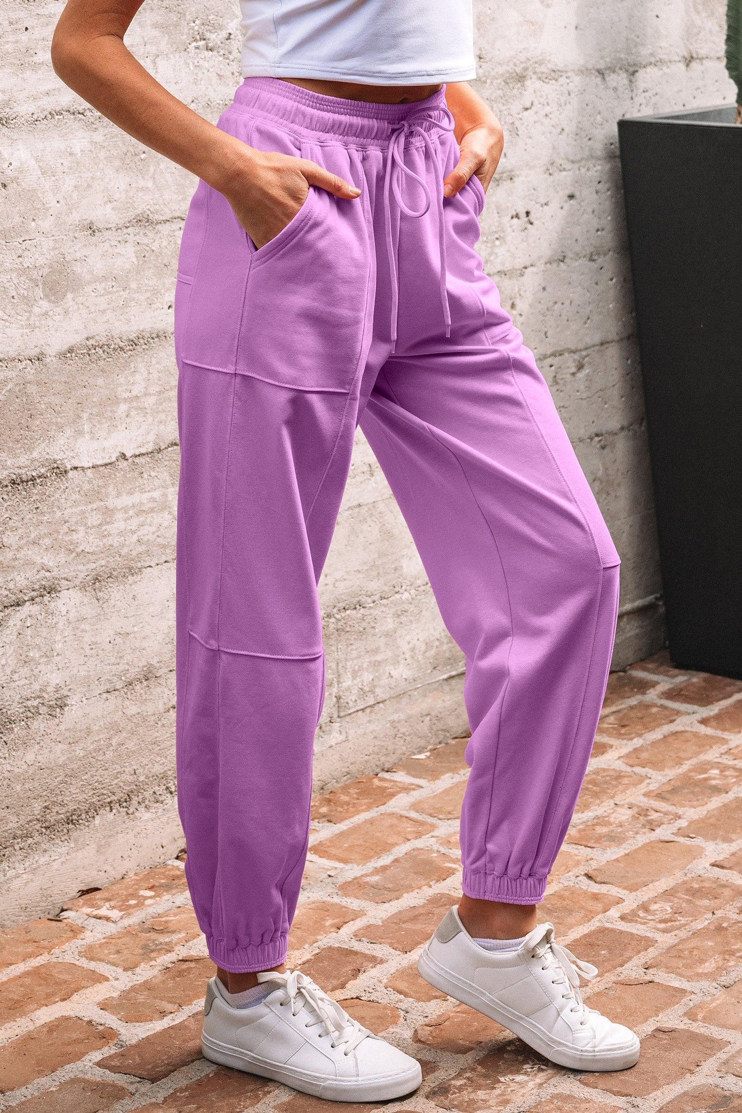 Threaded Pear Antonella Solid Color Jogger Pants
